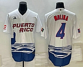 Men's Puerto Rico Baseball #4 Carlos Correa 2023 White World Baseball Classic Stitched Jerseys,baseball caps,new era cap wholesale,wholesale hats