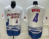 Men's Puerto Rico Baseball #4 Carlos Correa Number 2023 White World Baseball Classic Stitched Jersey,baseball caps,new era cap wholesale,wholesale hats