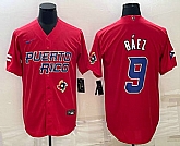 Men's Puerto Rico Baseball #9 Javier Baez 2023 Red World Baseball Classic Stitched Jerseys,baseball caps,new era cap wholesale,wholesale hats