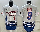 Men's Puerto Rico Baseball #9 Javier Baez Number White 2023 World Baseball Classic Stitched Jersey,baseball caps,new era cap wholesale,wholesale hats