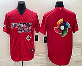 Men's Puerto Rico Baseball 2023 Red World Baseball Big Logo With Patch Classic Stitched Jersey,baseball caps,new era cap wholesale,wholesale hats
