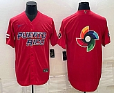 Men's Puerto Rico Baseball 2023 Red World Baseball Big Logo With Patch Classic Stitched Jerseys,baseball caps,new era cap wholesale,wholesale hats
