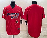 Men's Puerto Rico Baseball Blank 2023 Red World Baseball Classic Stitched Jersey,baseball caps,new era cap wholesale,wholesale hats