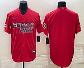 Men's Puerto Rico Baseball Blank 2023 Red World Baseball Classic Stitched Jerseys,baseball caps,new era cap wholesale,wholesale hats