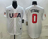 Men's USA Baseball #0 Adam Ottavino 2023 White World Baseball Classic Stitched Jerseys,baseball caps,new era cap wholesale,wholesale hats