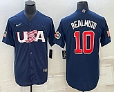 Men's USA Baseball #10 JT Realmuto 2023 Navy World Baseball Classic Stitched Jersey,baseball caps,new era cap wholesale,wholesale hats