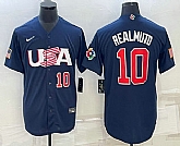 Men's USA Baseball #10 JT Realmuto Number 2023 Navy World Baseball Classic Stitched Jersey,baseball caps,new era cap wholesale,wholesale hats