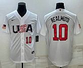 Men's USA Baseball #10 JT Realmuto Number 2023 White World Baseball Classic Stitched Jerseys,baseball caps,new era cap wholesale,wholesale hats