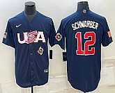 Men's USA Baseball #12 Kyle Schwarber 2023 Navy World Baseball Classic Stitched Jersey,baseball caps,new era cap wholesale,wholesale hats
