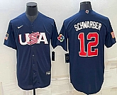 Men's USA Baseball #12 Kyle Schwarber 2023 Navy World Baseball Classic Stitched Jerseys,baseball caps,new era cap wholesale,wholesale hats