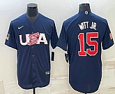 Men's USA Baseball #15 Bobby Witt Jr 2023 Navy World Baseball Classic Stitched Jerseys,baseball caps,new era cap wholesale,wholesale hats