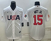 Men's USA Baseball #15 Bobby Witt Jr Number 2023 White World Baseball Classic Replica Stitched Jersey2,baseball caps,new era cap wholesale,wholesale hats