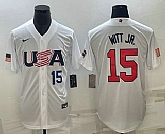 Men's USA Baseball #15 Bobby Witt Jr Number 2023 White World Baseball Classic Replica Stitched Jerseys,baseball caps,new era cap wholesale,wholesale hats