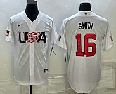Men's USA Baseball #16 Will Smith 2023 White World Baseball Classic Stitched Jersey,baseball caps,new era cap wholesale,wholesale hats