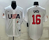 Men's USA Baseball #16 Will Smith 2023 White World Baseball Classic Stitched Jerseys,baseball caps,new era cap wholesale,wholesale hats