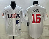 Men's USA Baseball #16 Will Smith Number 2023 White World Baseball Classic Stitched Jersey,baseball caps,new era cap wholesale,wholesale hats