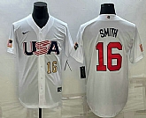 Men's USA Baseball #16 Will Smith Number 2023 White World Baseball Classic Stitched Jerseys,baseball caps,new era cap wholesale,wholesale hats