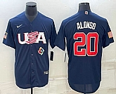 Men's USA Baseball #20 Pete Alonso 2023 Navy World Baseball Classic Stitched Jerseys,baseball caps,new era cap wholesale,wholesale hats