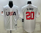 Men's USA Baseball #20 Pete Alonso 2023 White World Baseball Classic Stitched Jerseys,baseball caps,new era cap wholesale,wholesale hats