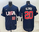 Men's USA Baseball #20 Pete Alonso Number 2023 Navy World Baseball Classic Stitched Jersey,baseball caps,new era cap wholesale,wholesale hats