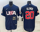 Men's USA Baseball #20 Pete Alonso Number 2023 Navy World Baseball Classic Stitched Jerseys,baseball caps,new era cap wholesale,wholesale hats