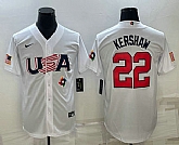 Men's USA Baseball #22 Clayton Kershaw 2023 White World Baseball Classic Stitched Jersey,baseball caps,new era cap wholesale,wholesale hats