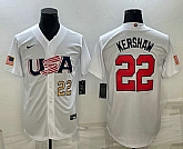Men's USA Baseball #22 Clayton Kershaw Number 2023 White World Baseball Classic Stitched Jerseys,baseball caps,new era cap wholesale,wholesale hats