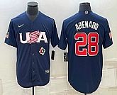 Men's USA Baseball #28 Nolan Arenado 2023 Navy World Baseball Classic Stitched Jerseys,baseball caps,new era cap wholesale,wholesale hats