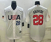 Men's USA Baseball #28 Nolan Arenado Number 2023 White World Baseball Classic Replica Stitched Jerseys,baseball caps,new era cap wholesale,wholesale hats