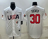 Men's USA Baseball #30 Kyle Tucker 2023 White World Baseball Classic Stitched Jersey,baseball caps,new era cap wholesale,wholesale hats