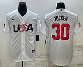 Men's USA Baseball #30 Kyle Tucker 2023 White World Baseball Classic Stitched Jerseys,baseball caps,new era cap wholesale,wholesale hats
