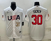 Men's USA Baseball #30 Kyle Tucker Number 2023 White World Baseball Classic Stitched Jersey,baseball caps,new era cap wholesale,wholesale hats