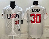 Men's USA Baseball #30 Kyle Tucker Number 2023 White World Baseball Classic Stitched Jerseys,baseball caps,new era cap wholesale,wholesale hats