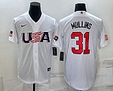 Men's USA Baseball #31 Cedric Mullins 2023 White World Classic Stitched Jersey,baseball caps,new era cap wholesale,wholesale hats