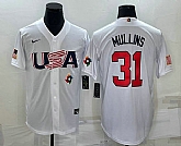 Men's USA Baseball #31 Cedric Mullins 2023 White World Classic Stitched Jerseys,baseball caps,new era cap wholesale,wholesale hats