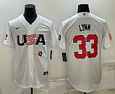 Men's USA Baseball #33 Lance Lynn 2023 White World Baseball Classic Stitched Jerseys,baseball caps,new era cap wholesale,wholesale hats