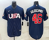 Men's USA Baseball #46 Paul Goldschmidt 2023 Navy World Baseball Classic Stitched Jersey,baseball caps,new era cap wholesale,wholesale hats