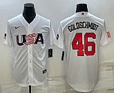 Men's USA Baseball #46 Paul Goldschmidt 2023 White World Baseball Classic Stitched Jerseys,baseball caps,new era cap wholesale,wholesale hats