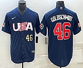 Men's USA Baseball #46 Paul Goldschmidt Number 2023 Navy World Baseball Classic Stitched Jersey,baseball caps,new era cap wholesale,wholesale hats