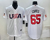Men's USA Baseball #65 Nestor Cortes 2023 White World Classic Stitched Jersey,baseball caps,new era cap wholesale,wholesale hats