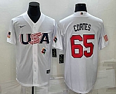 Men's USA Baseball #65 Nestor Cortes 2023 White World Classic Stitched Jerseys,baseball caps,new era cap wholesale,wholesale hats
