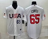 Men's USA Baseball #65 Nestor Cortes Number 2023 White World Classic Stitched Jersey,baseball caps,new era cap wholesale,wholesale hats