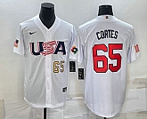 Men's USA Baseball #65 Nestor Cortes Number 2023 White World Classic Stitched Jerseys,baseball caps,new era cap wholesale,wholesale hats