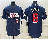 Men's USA Baseball #8 Trea Turner Number 2023 Navy World Baseball Classic Stitched Jerseys,baseball caps,new era cap wholesale,wholesale hats