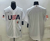 Men's USA Baseball 2023 White World Baseball Blank Classic Replica Stitched Jersey,baseball caps,new era cap wholesale,wholesale hats