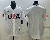 Men's USA Baseball 2023 White World Baseball Blank Classic Replica Stitched Jerseys,baseball caps,new era cap wholesale,wholesale hats