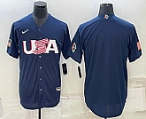 Men's USA Baseball Blank 2023 Navy World Baseball Classic Stitched Jersey,baseball caps,new era cap wholesale,wholesale hats