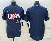 Men's USA Baseball Blank 2023 Navy World Baseball Classic Stitched Jerseys,baseball caps,new era cap wholesale,wholesale hats