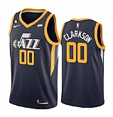 Men's Utah Jazz #00 Jordan Clarkson Navy Icon Edition With No.6 Patch Swingman Stitched Jersey,baseball caps,new era cap wholesale,wholesale hats