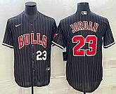 Mens Chicago Bulls #23 Michael Jordan Number Black With Patch Cool Base Stitched Baseball Jersey,baseball caps,new era cap wholesale,wholesale hats